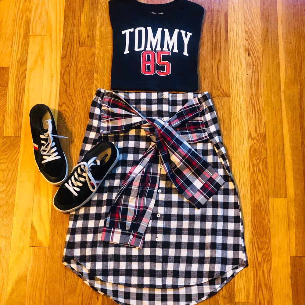 Multi plaid skirt